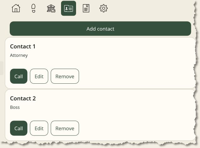 The Contacts list